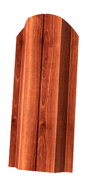 Мегастил: Штакетник П-образный фигурный 100мм EcoSteel Светлое дерево