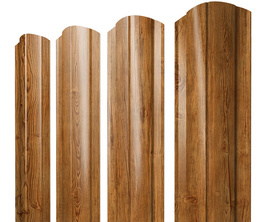 Grand Line: Штакетник Круглый фигурный Print Elite 0,45 мм Golden Wood