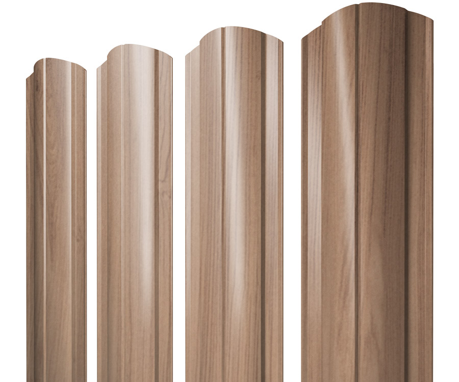 Grand Line: Штакетник Круглый фигурный Print Elite 0,45 мм Honey Wood