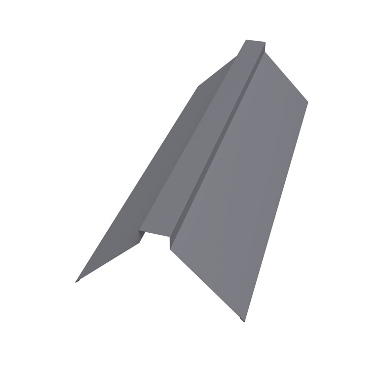 Grand Line: Конек плоский 150х40х150 мм Satin 0,5 мм Ral 7004