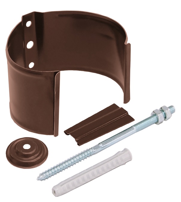 Grand Line: Держатель трубы (кирпич) 125/90 Rooftop dRain Ral 8004