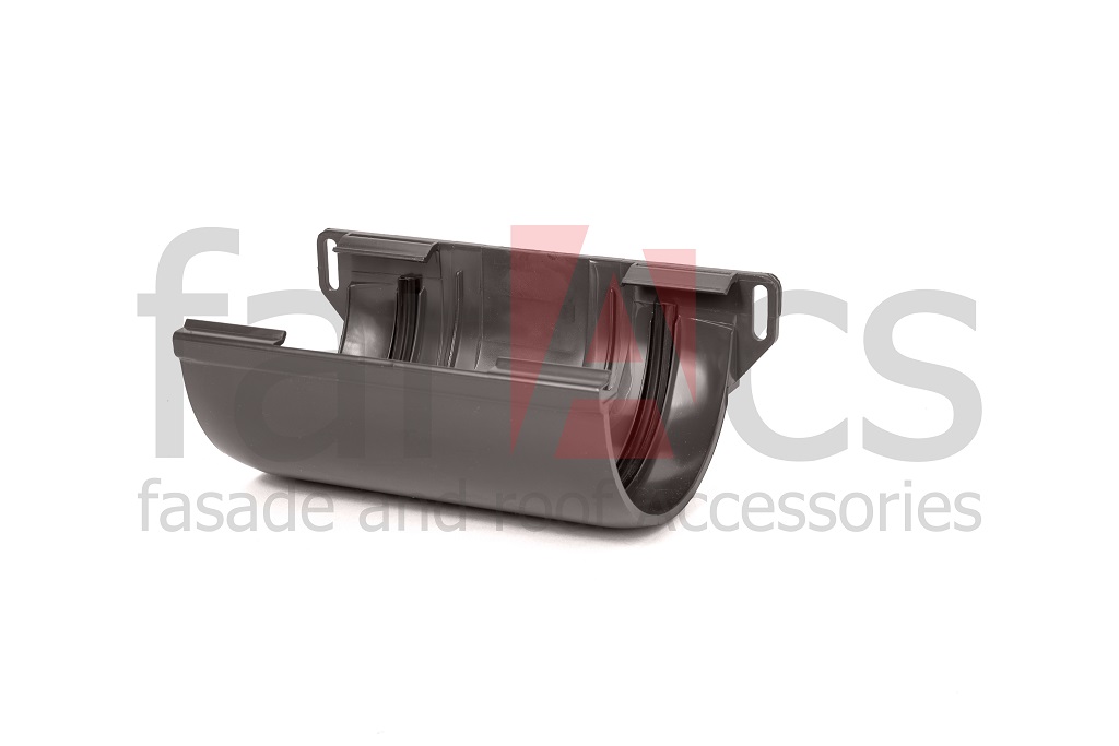 FarAcs PREMIUM: Соединитель желоба 125 мм Темно-коричневый