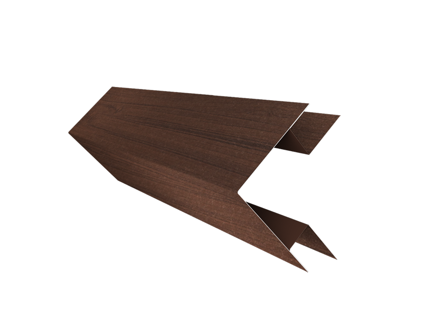 Grand Line: Угол внешний сложный для БХ New 75х75 Print Elite 0,45 мм, длина 3 м. Choco Wood