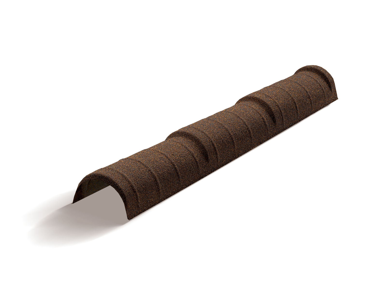 15ec6ebf0048384a0e19ae544e83a867.jpg Metrotile: Конек полукруглый тройной 1140 мм Айрон-барк — изображение 1